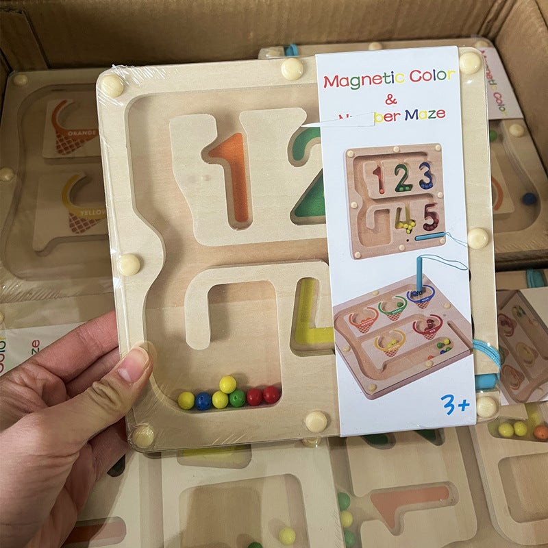 Magnetic Digital Beads Maze Toy Young Children'S Brush Iron Suction Early Education Benefit Intelligence Logic Thinking Training Game - Image 3